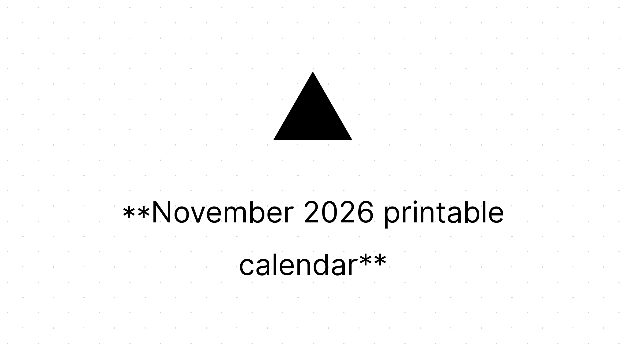 November 2026 printable calendar